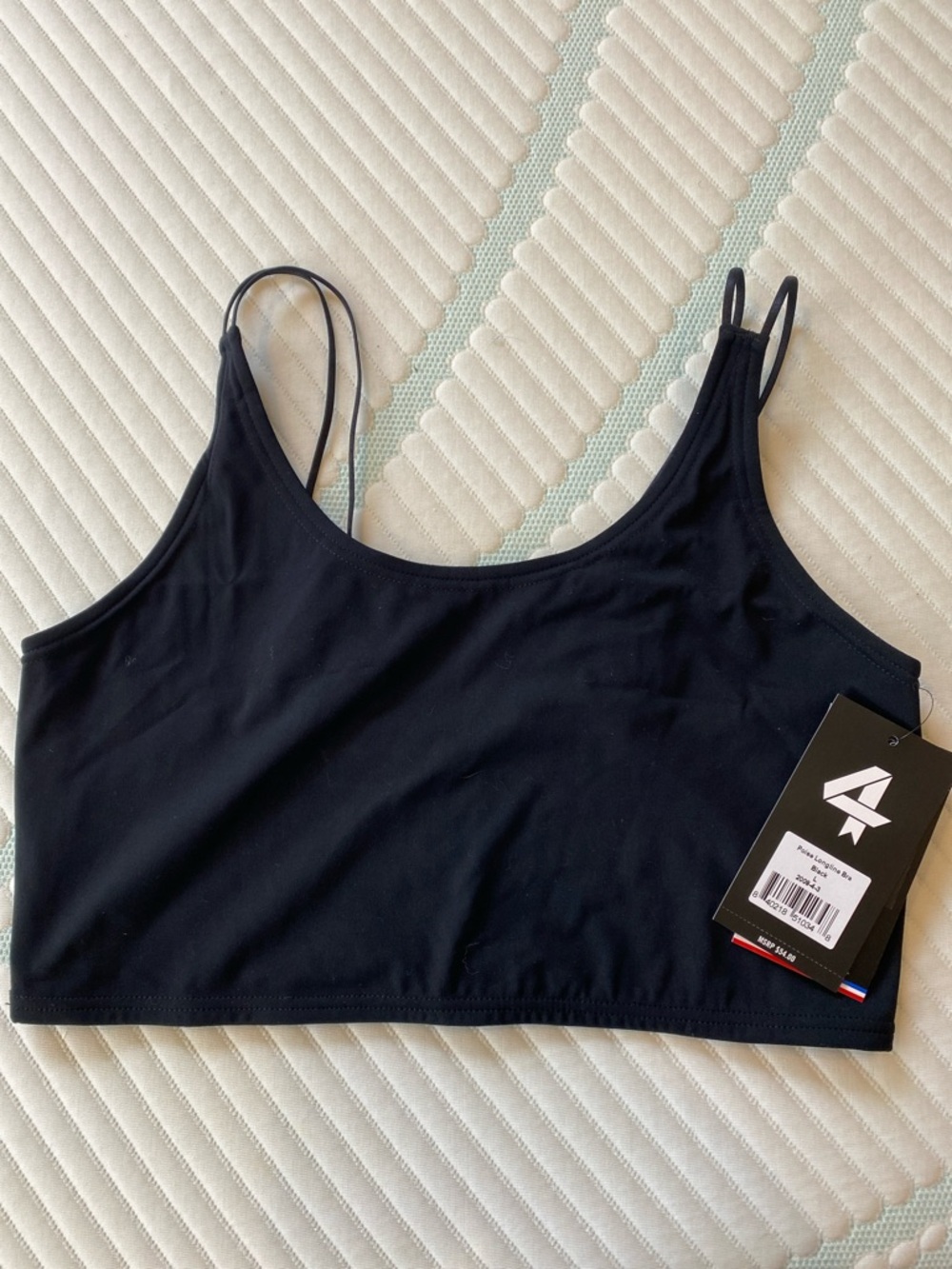 FOURLAPS Black Cropped Tank Top with Thin Straps